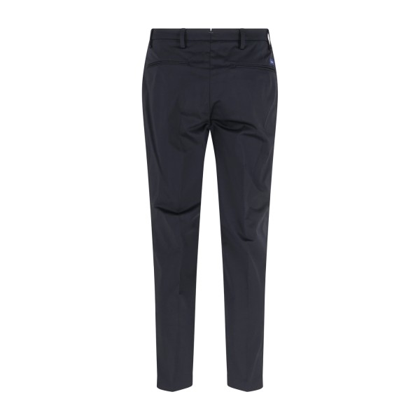 Barbati - Pantalone blu Oliver in cotone leggero con doppia pence over fit per