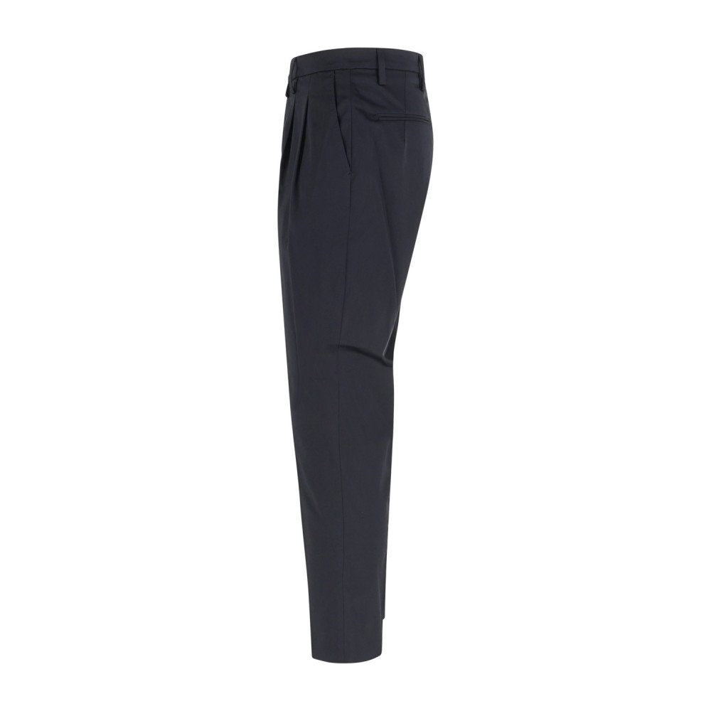 Barbati - Pantalone blu Oliver in cotone leggero con doppia pence over fit per