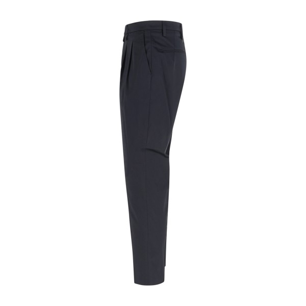 Barbati - Pantalone blu Oliver in cotone leggero con doppia pence over fit per