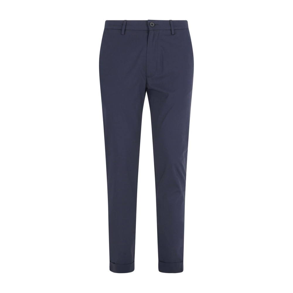 Camouflage - Pantalone blu tasche a filo in tessuto tecnico per uomo | chinos