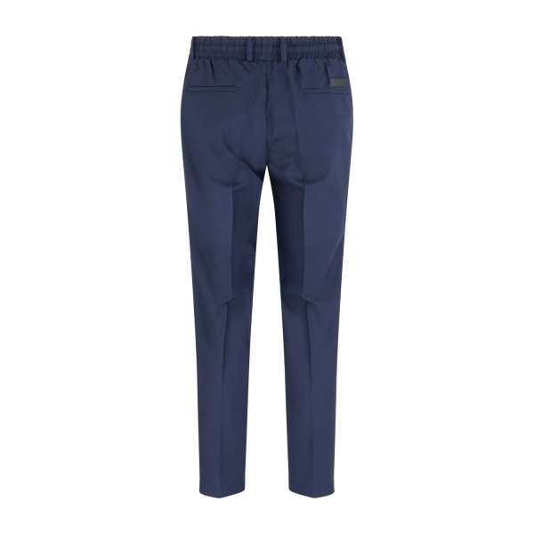 Richmond X - Pantalone blu Vexon taglio dritto con elastico in vita e coulisse