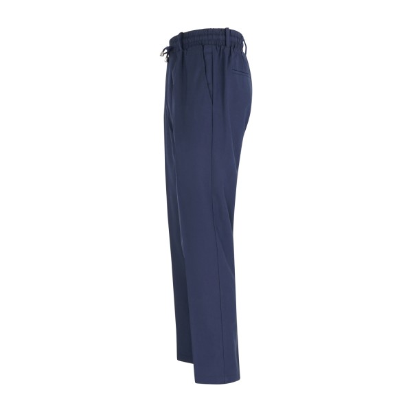 Richmond X - Pantalone blu Vexon taglio dritto con elastico in vita e coulisse