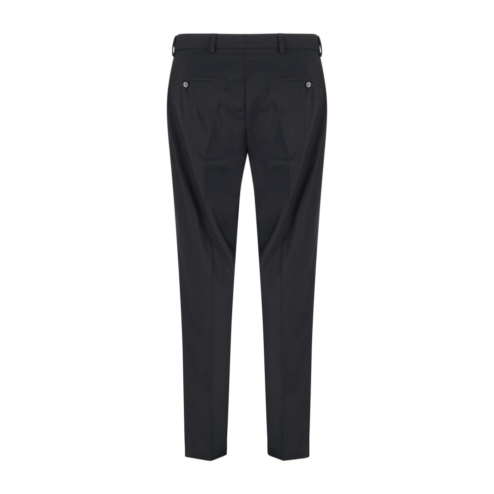 Daniele Alessandrini - Pantalone nero a palazzo con doppia pence per uomo |