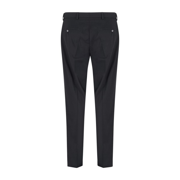 Daniele Alessandrini - Pantalone nero a palazzo con doppia pence per uomo |