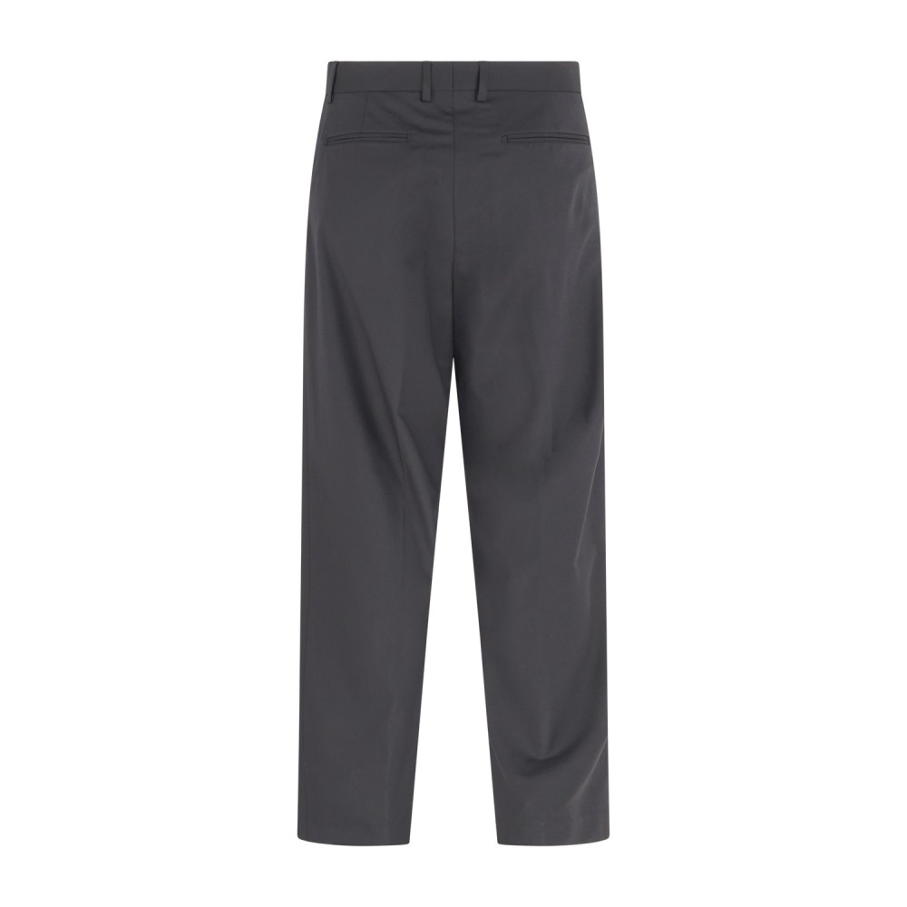 Marsem - Pantalone nero con pence sul fronte e fondo a palazzo per uomo |