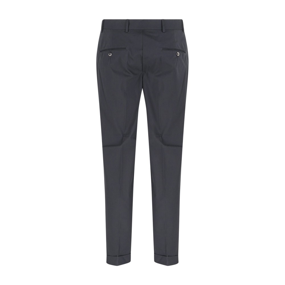 Daniele Alessandrini - Pantalone nero in cotone con pence carrot fit per uomo |