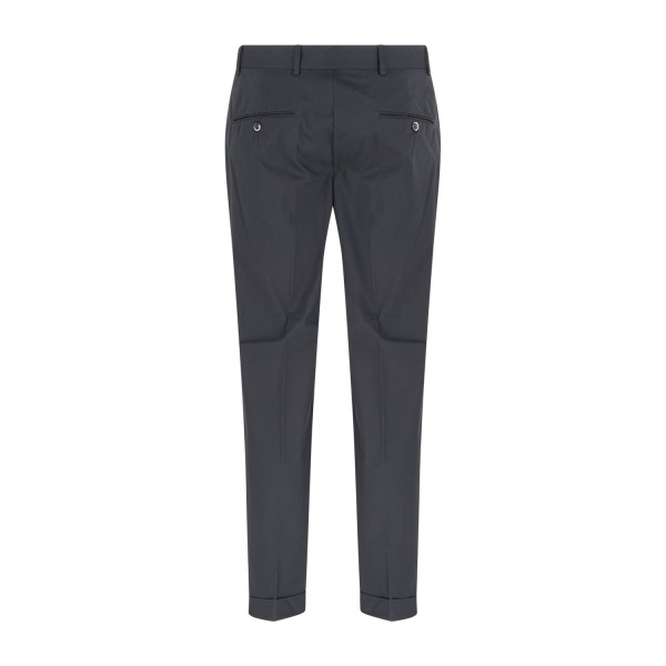 Daniele Alessandrini - Pantalone nero in cotone con pence carrot fit per uomo |