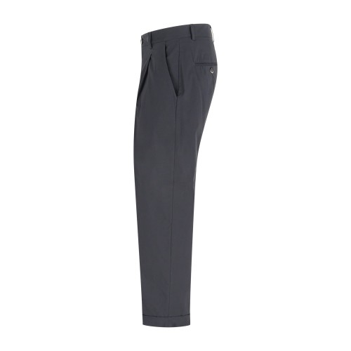Daniele Alessandrini - Pantalone nero in cotone con pence carrot fit per uomo | 2