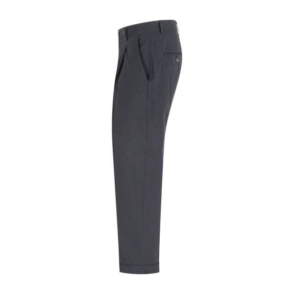 Daniele Alessandrini - Pantalone nero in cotone con pence carrot fit per uomo |