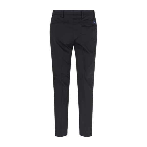 Barbati - Pantalone nero Oliver in cotone leggero con doppia pence over fit per