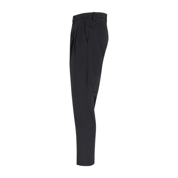 Barbati - Pantalone nero Oliver in cotone leggero con doppia pence over fit per