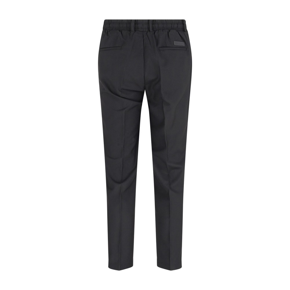 Richmond X - Pantalone nero Vexon taglio dritto con elastico in vita e coulisse