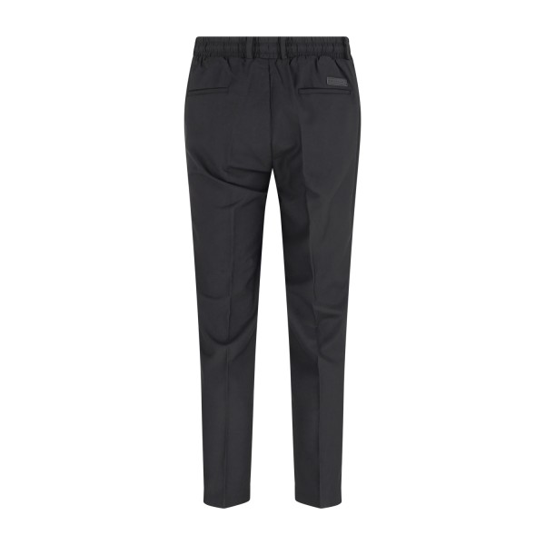 Richmond X - Pantalone nero Vexon taglio dritto con elastico in vita e coulisse
