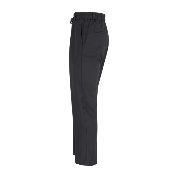 Richmond X - Pantalone nero Vexon taglio dritto con elastico in vita e coulisse