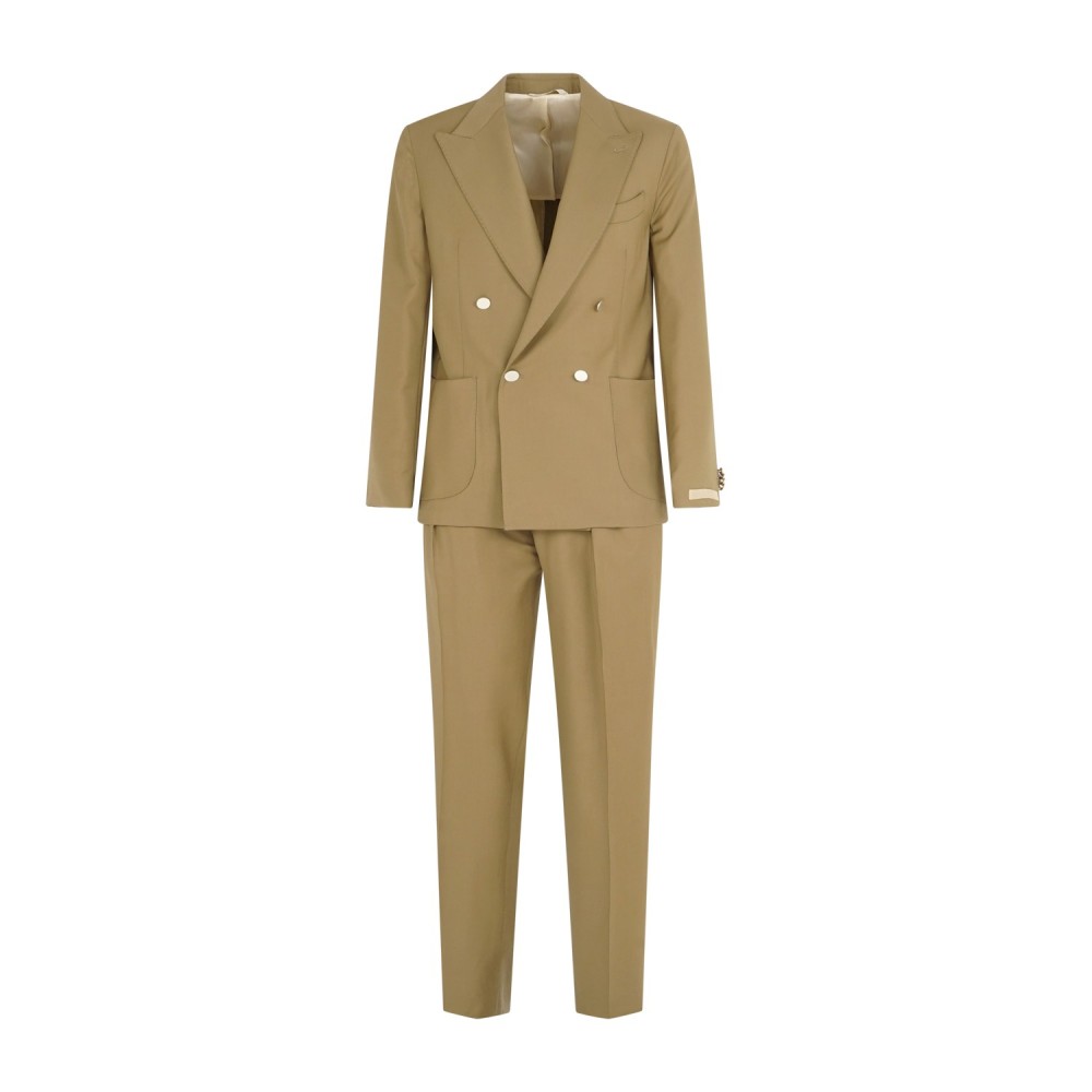 Briglia 1949 - Abito beige Bolgheripo doppiopetto basso in frescolana con