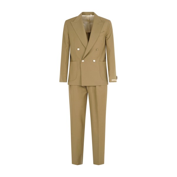 Briglia 1949 - Abito beige Bolgheripo doppiopetto basso in frescolana con