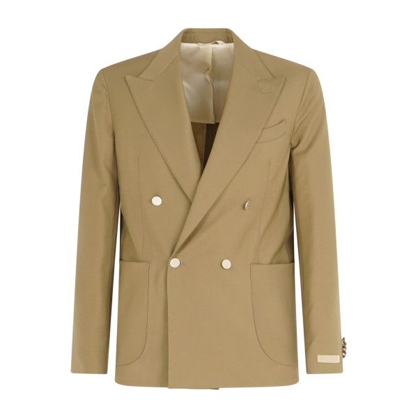 Briglia 1949 - Abito beige Bolgheripo doppiopetto basso in frescolana con