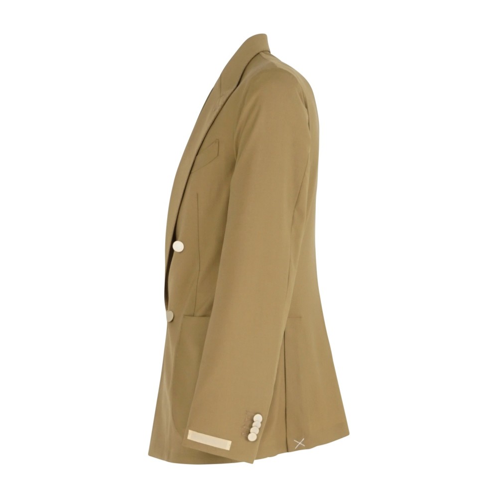 Briglia 1949 - Abito beige Bolgheripo doppiopetto basso in frescolana con