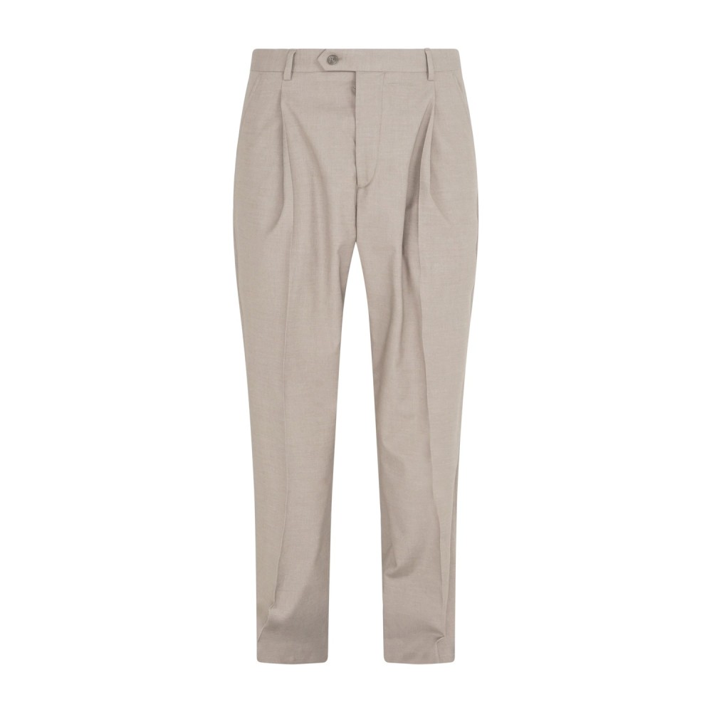 Marsem - Abito beige doppiopetto basso con pantalone palazzo per uomo |