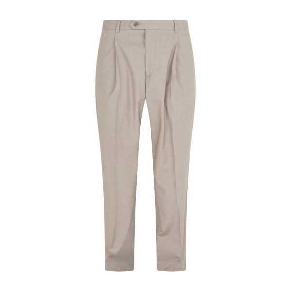 Marsem - Abito beige doppiopetto basso con pantalone palazzo per uomo |