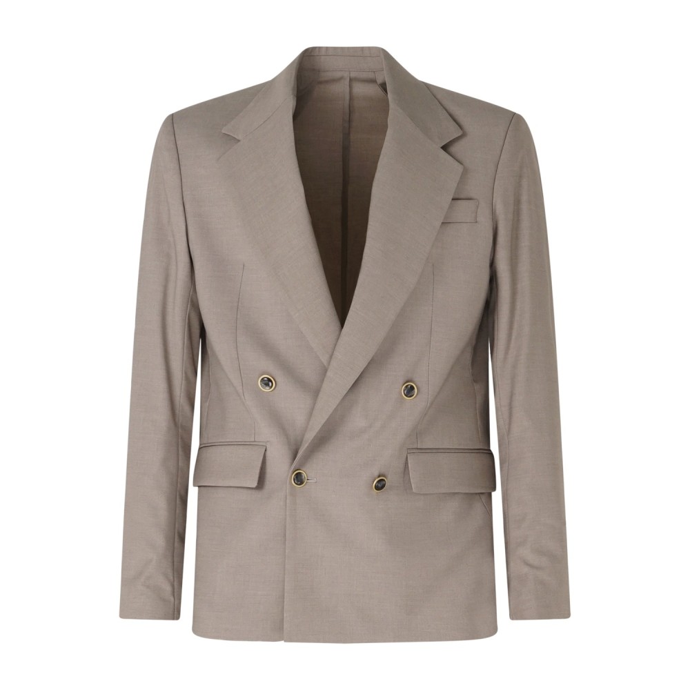 Marsem - Abito beige doppiopetto basso con pantalone palazzo per uomo |