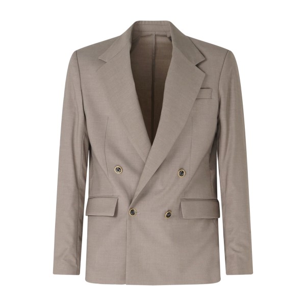 Marsem - Abito beige doppiopetto basso con pantalone palazzo per uomo |