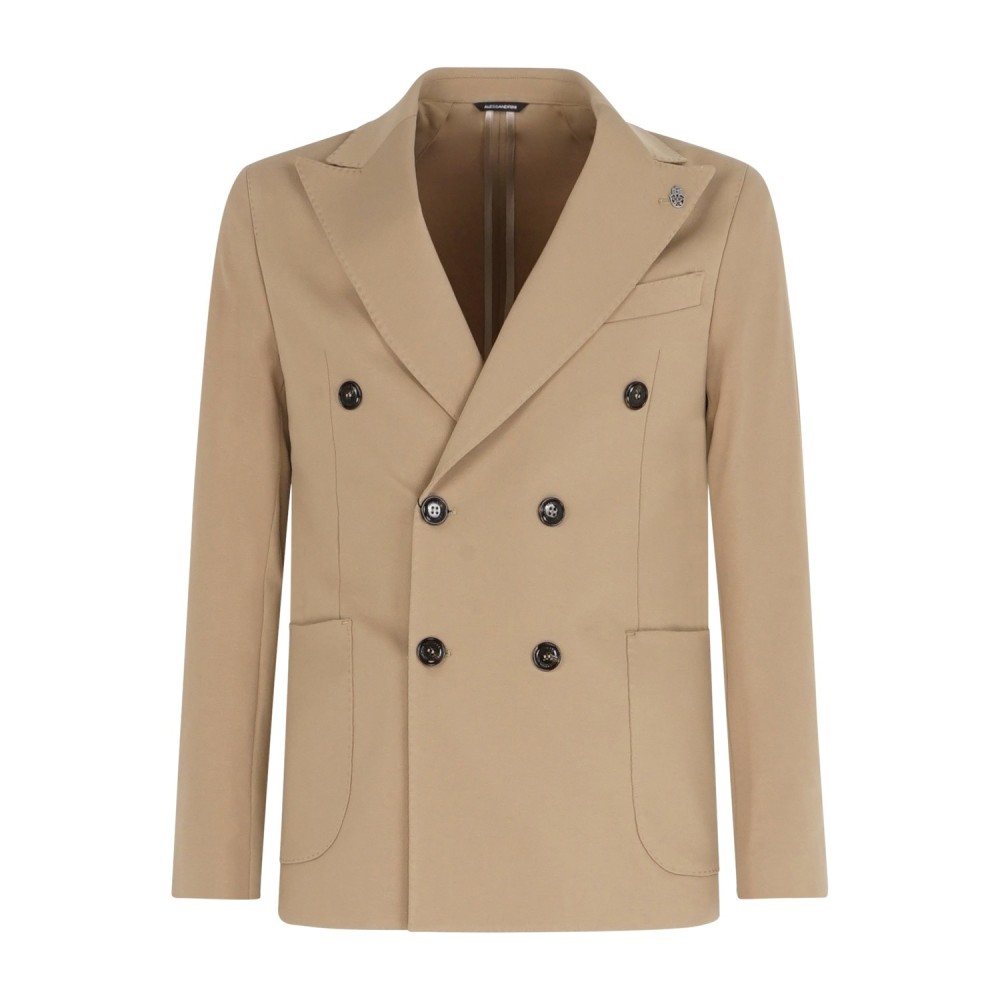 Daniele Alessandrini - Abito beige doppiopetto con rever a lancia per uomo |