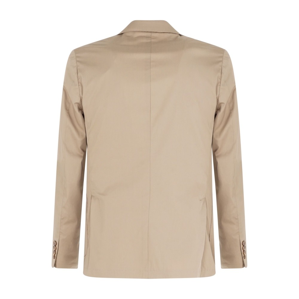 Alessandro Gilles - Abito beige monopetto sfoderato in cotone tasca a toppa per