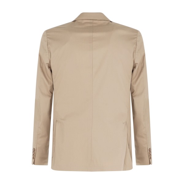 Alessandro Gilles - Abito beige monopetto sfoderato in cotone tasca a toppa per