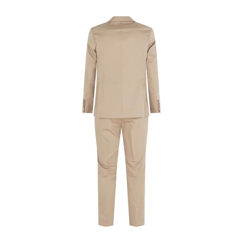 Alessandro Gilles - Abito beige monopetto sfoderato in cotone tasca a toppa per