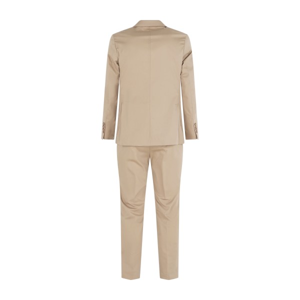 Alessandro Gilles - Abito beige monopetto sfoderato in cotone tasca a toppa per