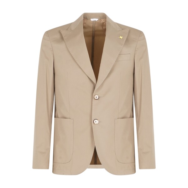 Alessandro Gilles - Abito beige monopetto sfoderato in cotone tasca a toppa per