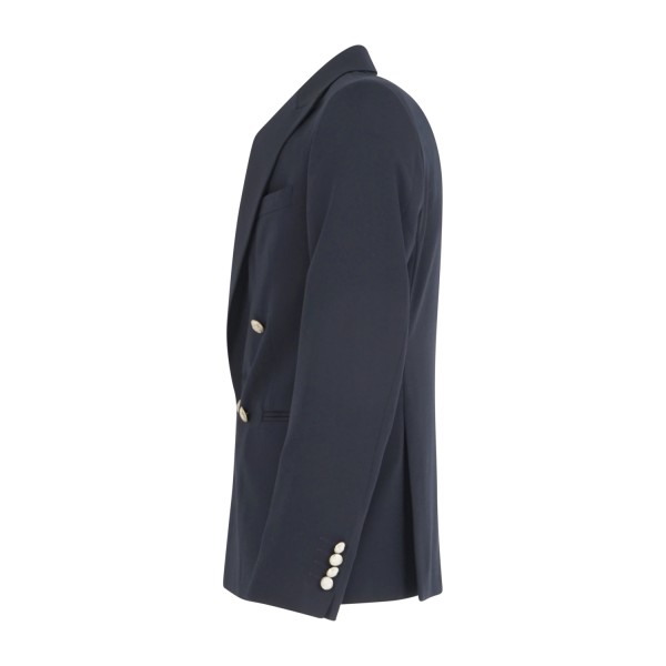 Alessandro Gilles - Abito blu doppiopetto con bottoni in metallo per uomo |