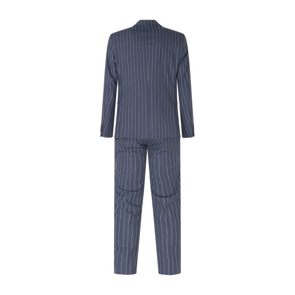Havana & Co - Abito blu monopetto a righe con rever a lancia per uomo | h5248