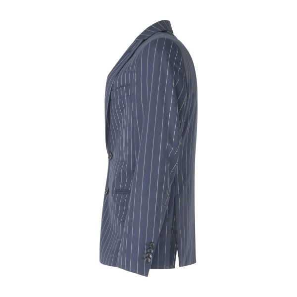 Havana & Co - Abito blu monopetto a righe con rever a lancia per uomo | h5248