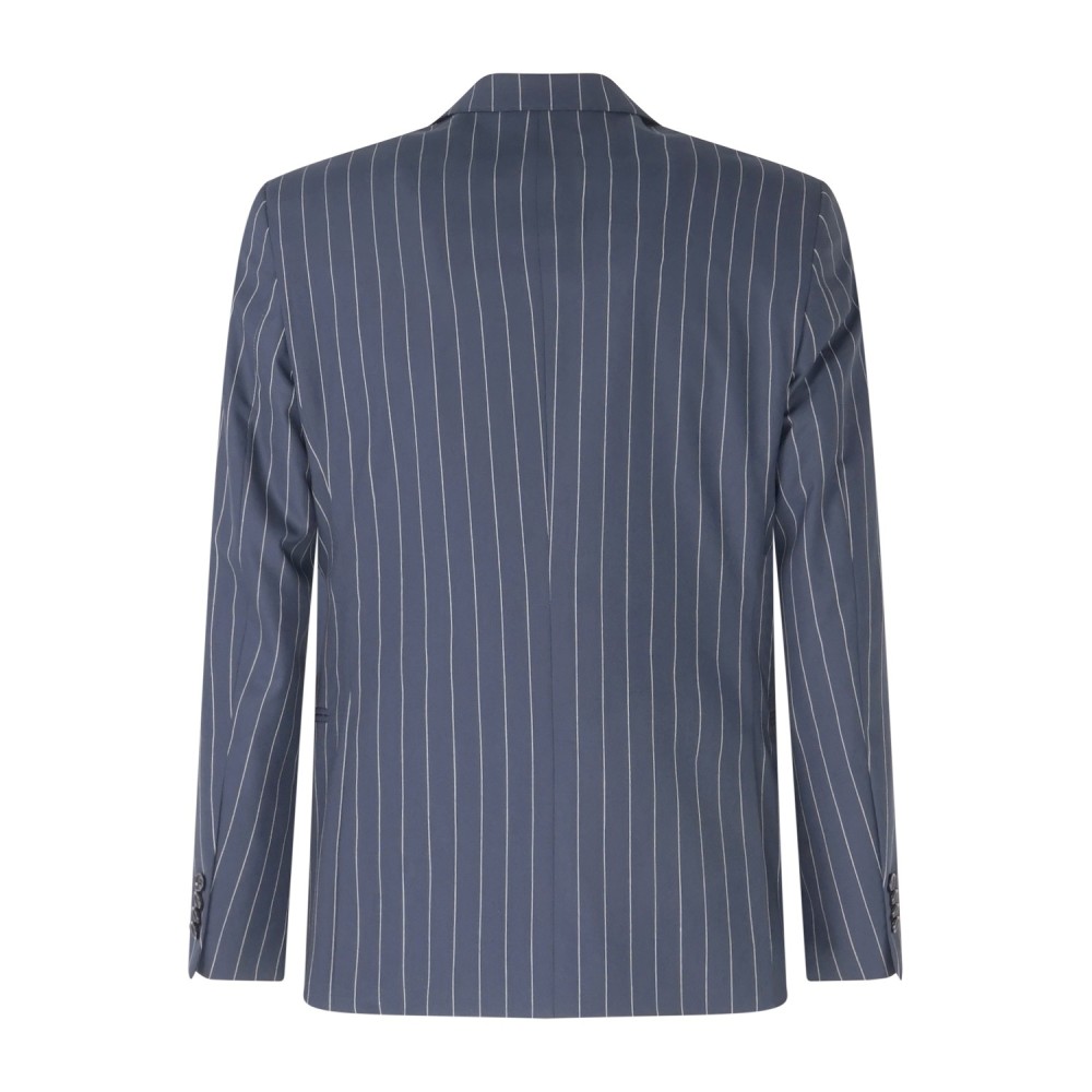 Havana & Co - Abito blu monopetto a righe con rever a lancia per uomo | h5248