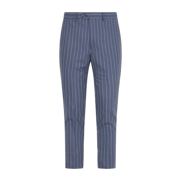 Havana & Co - Abito blu monopetto a righe con rever a lancia per uomo | h5248