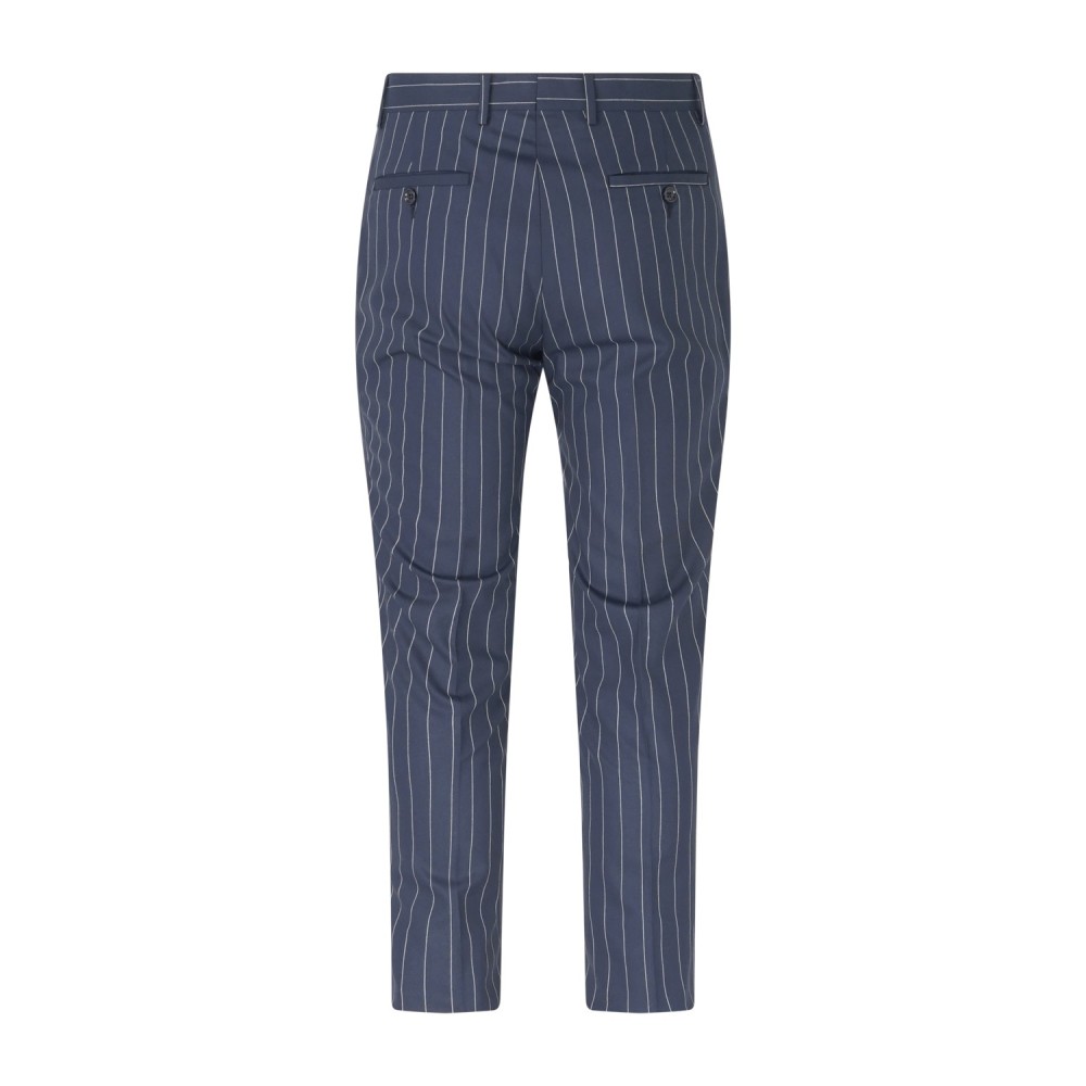 Havana & Co - Abito blu monopetto a righe con rever a lancia per uomo | h5248