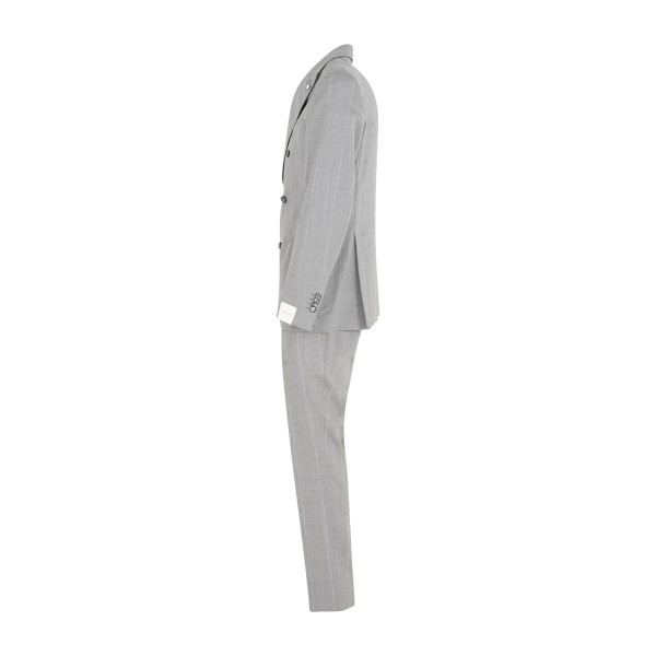 L.B.M. 1911 - Abito grigio Tom doppiopetto a righe in frescolana per uomo |