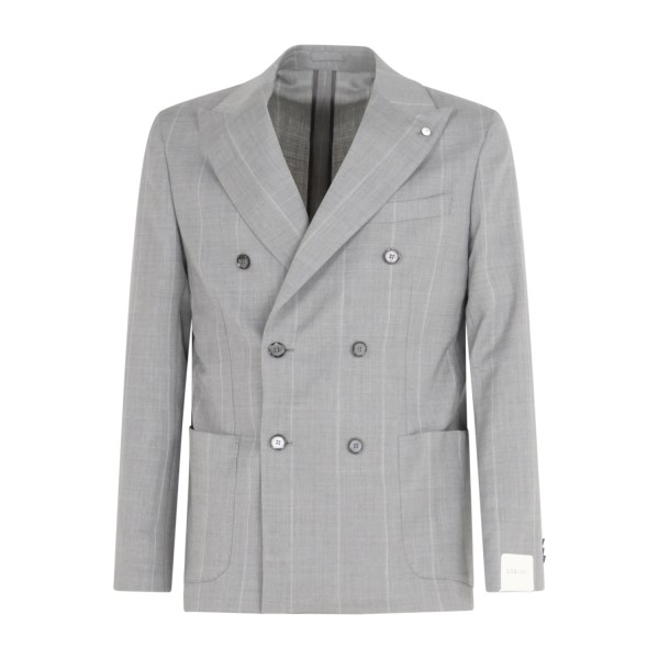 L.B.M. 1911 - Abito grigio Tom doppiopetto a righe in frescolana per uomo |
