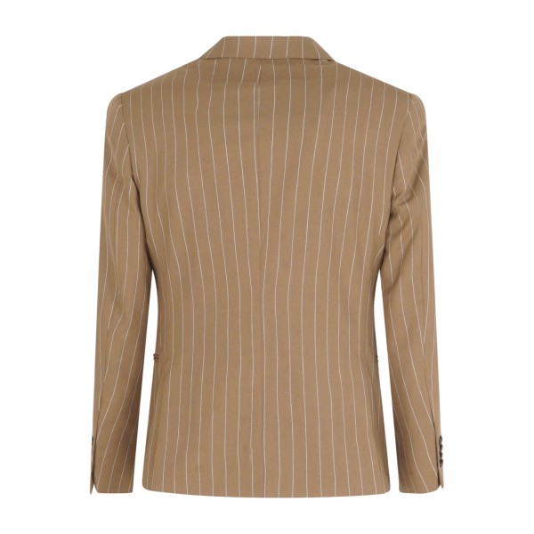 Havana & Co - Abito marrone monopetto a righe con rever a lancia per uomo |