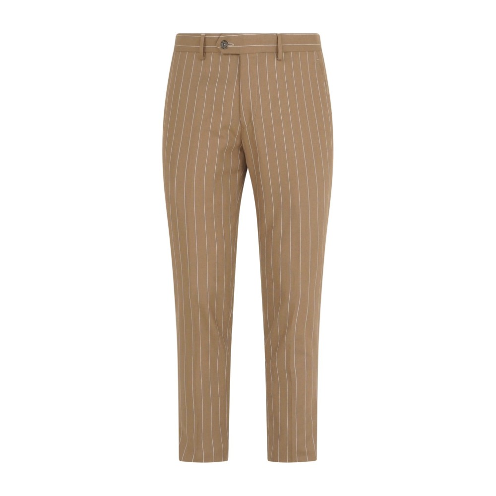 Havana & Co - Abito marrone monopetto a righe con rever a lancia per uomo |