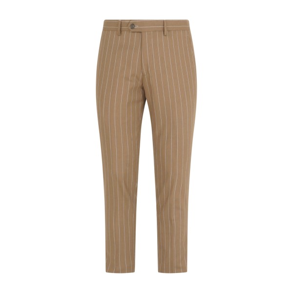 Havana & Co - Abito marrone monopetto a righe con rever a lancia per uomo |