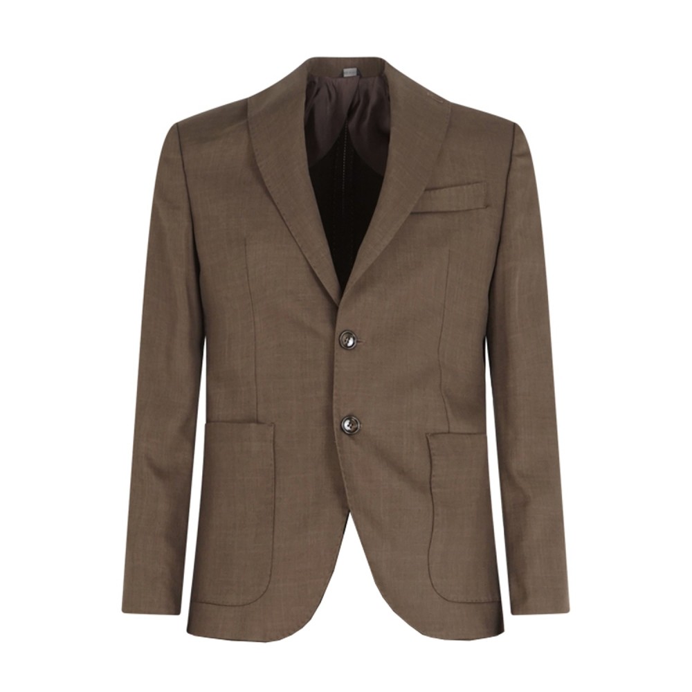 Havana & Co - Abito marrone monopetto sfoderato tasca a toppa per uomo | h5262