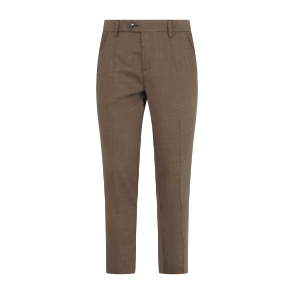 Havana & Co - Abito marrone monopetto sfoderato tasca a toppa per uomo | h5262