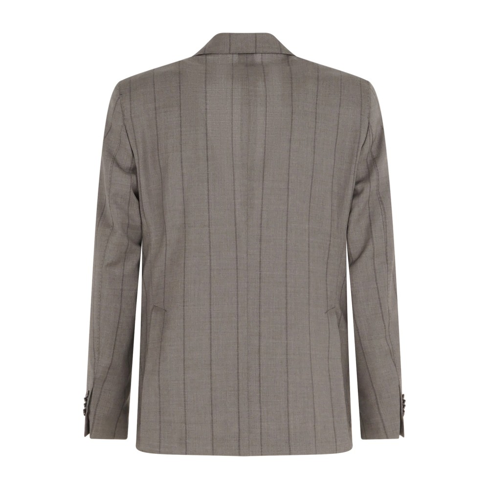 L.B.M. 1911 - Abito marrone Steve monopetto a righe in frescolana per uomo |