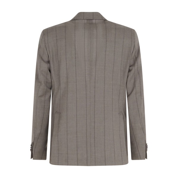 L.B.M. 1911 - Abito marrone Steve monopetto a righe in frescolana per uomo |