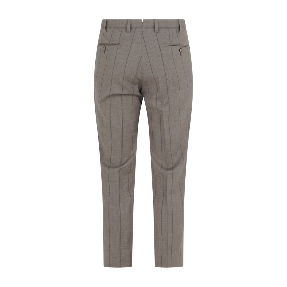 L.B.M. 1911 - Abito marrone Steve monopetto a righe in frescolana per uomo |