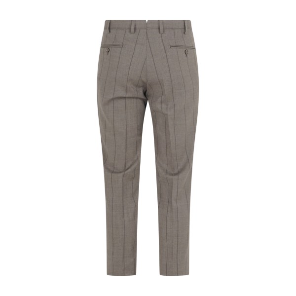 L.B.M. 1911 - Abito marrone Steve monopetto a righe in frescolana per uomo |