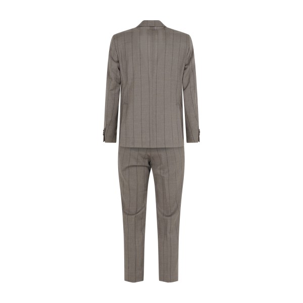 L.B.M. 1911 - Abito marrone Steve monopetto a righe in frescolana per uomo |